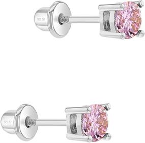 img 3 attached to 💎 Timeless & Classic, Hypoallergenic 925 Sterling Silver CZ Screw Back Earrings - Toddler & Little Girl Jewelry 4mm