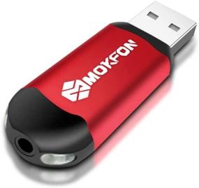 img 4 attached to MOKFON External Sound Cards USB to 3.5mm Audio Adapter with Microphone and Speaker Jack - Plug and Play Compatibility for PC, Laptop, Switch, PS4 (Red)