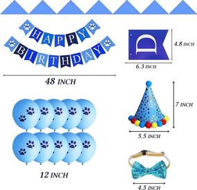 img 2 attached to Набор для вечеринки в честь дня рождения собаки СТМК с повязкой на день рождения для мальчиков, милой шляпкой на день рождения собаки, галстуком, пушечками-лапками и баннером "С днем рождения счастливой собаки" - идеально подходит для украшения вечеринки по случаю дня рождения собаки/щенка!