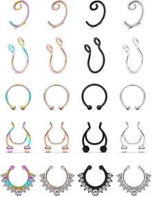 img 4 attached to Stylish SCERRING Septum Stainless Piercing Jewelry: Women's Fashion Accessory