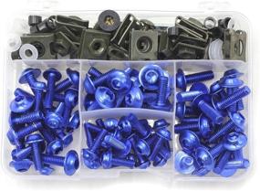 img 1 attached to JOYON 177 Pcs Motorcycle Universal Fairing Bolt Kit Screws Fasteners Fixing Sportbike Pack For Kawasaki Yamaha Suzuki BMW(Blue)