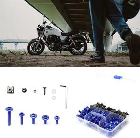 img 3 attached to JOYON 177 Pcs Motorcycle Universal Fairing Bolt Kit Screws Fasteners Fixing Sportbike Pack For Kawasaki Yamaha Suzuki BMW(Blue)