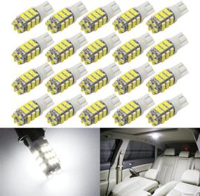 img 4 attached to 🚗 Boodled 20 x T10 RV Trailer 921 192 1206 42-SMD 12V Car Backup Reverse LED Bulbs 6000k Super White / 3500K Warm white - Xenon White -White Board (Pack of 20): Enhance Car Safety with High-Quality LED Bulbs