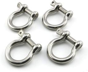 img 2 attached to 🔒 Heyous 4pcs 1/4 Inch 6mm Screw Pin Anchor Shackle - Stainless Steel Heavy Duty Bow Shape Load Clamp for Chains, Wirerope, Lifting, Paracord, Outdoor Camping, Survival Rope Bracelets