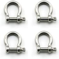 🔒 heyous 4pcs 1/4 inch 6mm screw pin anchor shackle - stainless steel heavy duty bow shape load clamp for chains, wirerope, lifting, paracord, outdoor camping, survival rope bracelets логотип