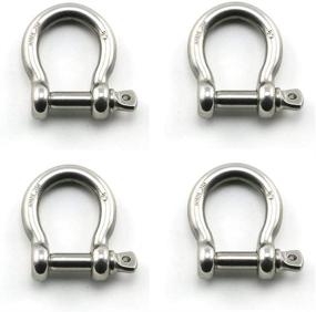 img 4 attached to 🔒 Heyous 4pcs 1/4 Inch 6mm Screw Pin Anchor Shackle - Stainless Steel Heavy Duty Bow Shape Load Clamp for Chains, Wirerope, Lifting, Paracord, Outdoor Camping, Survival Rope Bracelets