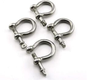 img 1 attached to 🔒 Heyous 4pcs 1/4 Inch 6mm Screw Pin Anchor Shackle - Stainless Steel Heavy Duty Bow Shape Load Clamp for Chains, Wirerope, Lifting, Paracord, Outdoor Camping, Survival Rope Bracelets