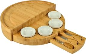 img 3 attached to Ascot Deluxe Bamboo Cheese and Charcuterie Board Set with Accessories - Innovative Patented Design - Quality Assured in the USA