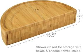 img 1 attached to Ascot Deluxe Bamboo Cheese and Charcuterie Board Set with Accessories - Innovative Patented Design - Quality Assured in the USA