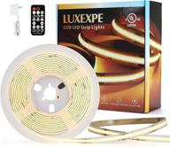 9.8ft (3m) dimmable 4000k cob led strip light - self-adhesive flexible tape with 1600 leds, remote control - ideal for bedroom, home, and kitchen decoration - 24v white led lights логотип