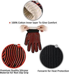 img 3 attached to 🔥 Защитные перчатки и прихватки для гриля с узором Человека-паука - стойкие к жару до 932°F