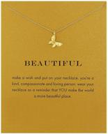 🐘 friendship good luck elephant pendant necklace with message card compass pendant chain - perfect gift logo