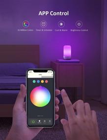 img 1 attached to 🌈 NexiGo Smart Table Lamp for Bedrooms - Dimmable RGBW with Warm White Light (2000K-6500K), Memory Function, Alexa & Google Assistant Compatible, Touch & Voice Control, APP Control