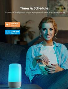 img 2 attached to 🌈 NexiGo Smart Table Lamp for Bedrooms - Dimmable RGBW with Warm White Light (2000K-6500K), Memory Function, Alexa & Google Assistant Compatible, Touch & Voice Control, APP Control