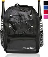 🎒 versatile athletico youth baseball bag: bat backpack for baseball, t-ball & softball gear – holds bat, helmet, glove with convenient fence hook логотип