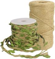 🎁 versatile bihrtc natural jute twine burlap leaf ribbon: ideal for crafts, gifts, weddings, and gardens! logo