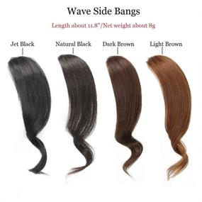 img 3 attached to Dsoar 2PCS Wave Side Bang Clip in Bangs 💇 | Real Human Hair Fringe Extensions in Natural Black Color