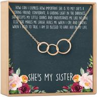 🎁 dear ava sisters gift necklace: birthday & big sister gift with 3 asymmetrical circles logo