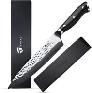 🔪 temexe 8 inch chef knife - premium kitchen utility knife with vg-10 67 layers damascus steel blade, ultra sharp cutting & chopping, full tang g10 handle, razor sharpness, excellent edge retention logo