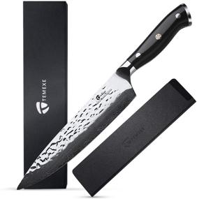 img 4 attached to 🔪 TEMEXE 8 inch Chef Knife - Premium Kitchen Utility Knife with VG-10 67 Layers Damascus Steel Blade, Ultra Sharp Cutting & Chopping, Full Tang G10 Handle, Razor Sharpness, Excellent Edge Retention