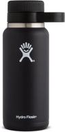 32 oz hydro flask black beer growler - stainless steel, vacuum insulated, easy-carry handle logo