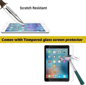 img 2 attached to 📱 Robust Protection for iPad Mini 4: TopEsct Shockproof Handle Stand Cover with Tempered Glass Screen Protector - Mini4 Green