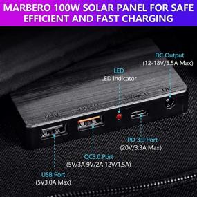 img 2 attached to 🔆 MARBERO 100W Portable Foldable Solar Panel Kit: Efficient Battery Charger with 18V DC Output, 3 USB Ports QC3.0 PD 60W - Waterproof for Power Station Generator, Boat, RV, Camping