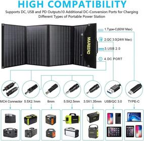 img 3 attached to 🔆 MARBERO 100W Portable Foldable Solar Panel Kit: Efficient Battery Charger with 18V DC Output, 3 USB Ports QC3.0 PD 60W - Waterproof for Power Station Generator, Boat, RV, Camping