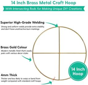 img 3 attached to 14 Inch Brass Wreath Hoop with Intersecting Rods - Versatile Gold Frame for Creative DIY Decor, Dream Catchers, Macrame and Mobile Making Supplies