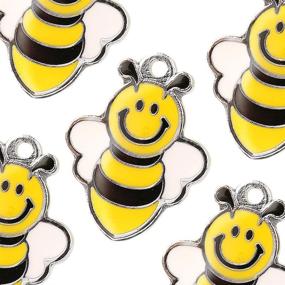 img 1 attached to 🐝 10pcs Little Cute Yellow Bee Wholesale DIY Charms Pendants - M112-E