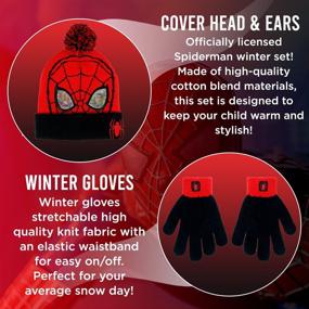 img 3 attached to 🧤 Keep Your Toddler Warm with Marvel Spider-Man Pom Pom Mittens - Perfect Boys' Accessories for Cold Weather!