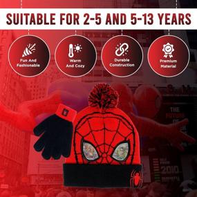 img 2 attached to 🧤 Keep Your Toddler Warm with Marvel Spider-Man Pom Pom Mittens - Perfect Boys' Accessories for Cold Weather!