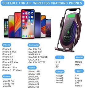 img 1 attached to 📲 Qi Wireless Car Charger Auto-Clamping Air Vent Dashboard Phone Holder 10W/7W - Compatible with iPhone 11/11 Pro/11 Pro Max/XS Max/XS/XR/X/8, Samsung S10/S9/S8/Note 10/Note 9