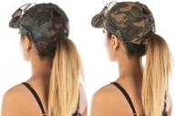 funky junque women's ponytail messy bun side buttons criss cross baseball cap logo