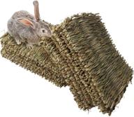 🐰 pinvnby rabbit mat: 12 pack woven grass bed nest chew toy bed for small animals - hamsters, hedgehogs, guinea pigs, and more! logo