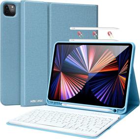 img 4 attached to 🔋 Keyboard Case for iPad Pro 11 inch 3rd Gen & iPad Air 4th Gen - Bluetooth Keyboard with Pencil Holder