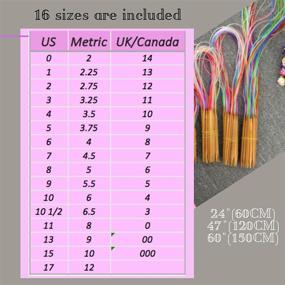 img 3 attached to KnitPal 60 Inch (150cm) Bamboo Circular Knitting Needles Set - 16 Pairs, Beginners Ebook, Storage Pouch, 16 Sizes US 0-17 (2-12mm)