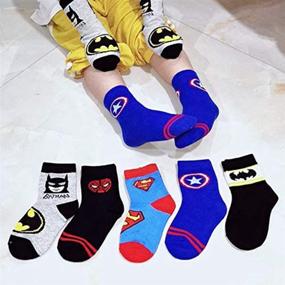 img 3 attached to 🧦 Boys Superhero Adventures Captain America Superman Batman Athletic Crew Socks 5 Pairs