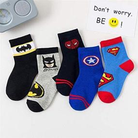 img 2 attached to 🧦 Boys Superhero Adventures Captain America Superman Batman Athletic Crew Socks 5 Pairs