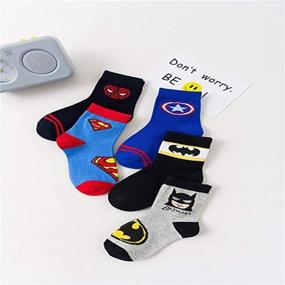 img 1 attached to 🧦 Boys Superhero Adventures Captain America Superman Batman Athletic Crew Socks 5 Pairs