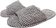 house slippers women washable houndtooth logo