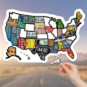 img 1 attached to 🚐 RV State Sticker Travel Map - 11"x17" - Track Your USA Road Trip with United States License Plate-inspired Decals - Trailer Supplies and Accessories for Exterior and Interior Motorhomes