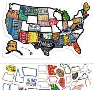 🚐 rv state sticker travel map - 11"x17" - track your usa road trip with united states license plate-inspired decals - trailer supplies and accessories for exterior and interior motorhomes logo