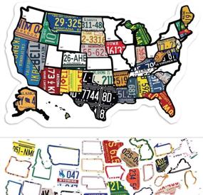 img 4 attached to 🚐 RV State Sticker Travel Map - 11"x17" - Track Your USA Road Trip with United States License Plate-inspired Decals - Trailer Supplies and Accessories for Exterior and Interior Motorhomes