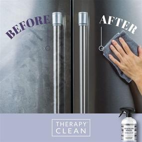 img 2 attached to 🧼 Premium Therapy Stainless Steel Cleaner Kit: Plant-Based Formula, Solvent-Free, Natural Essential Oils | Effortlessly Removes Fingerprints, Water Marks, Residue, and Grease from Appliances (Single)