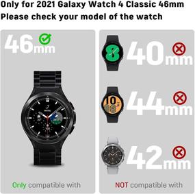 img 3 attached to 📲 Картычки без зазоров: Браслеты из нержавеющей стали для Samsung Galaxy Watch 4 Classic 46mm 2021 - Идеальное сочетание для мужчин и женщин!