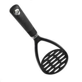 img 4 attached to 🥔 Non-Stick Cookware Safe Potato Masher: Sturdy, Heat Resistant, and Soft Grip Nylon Gadget - Cooking Light, Black