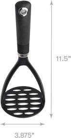 img 3 attached to 🥔 Non-Stick Cookware Safe Potato Masher: Sturdy, Heat Resistant, and Soft Grip Nylon Gadget - Cooking Light, Black