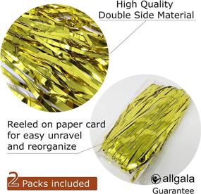 img 1 attached to 2-Pack of 29x108 Inch Metallic Foil Fringe Tinsel Table Skirts for Party Event Decoration in Gold - Allgala BD52803