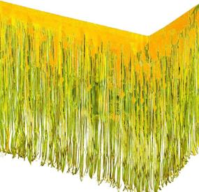 img 2 attached to 2-Pack of 29x108 Inch Metallic Foil Fringe Tinsel Table Skirts for Party Event Decoration in Gold - Allgala BD52803
